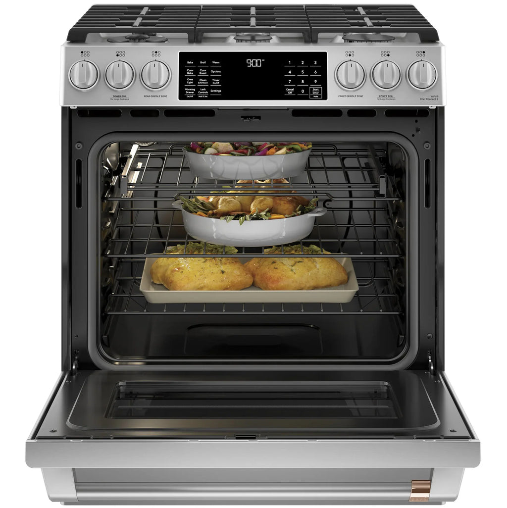30 IN. 5.7 CU. FT. Slide-In Dual-Fuel Convection Range P504