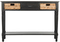 Distressed Black Console Storage Table G590