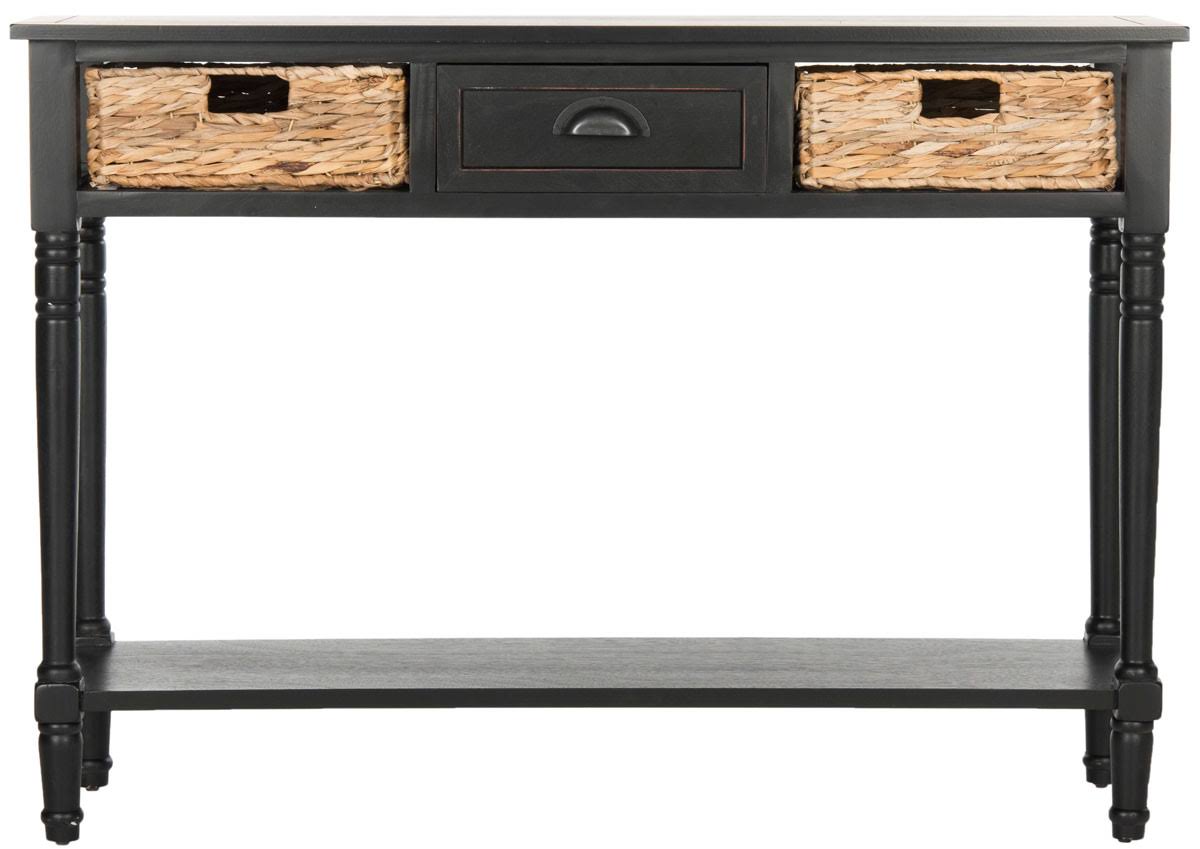 Distressed Black Console Storage Table G590