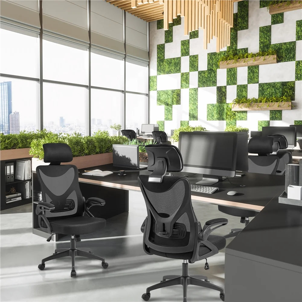 Set of 2 Black High Back Office Chair Q97125