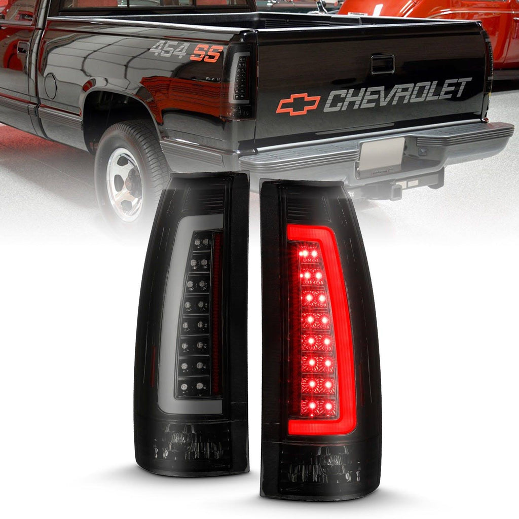 Black Housing Smoke Lens LED Tail Light Assembly Pair S70227