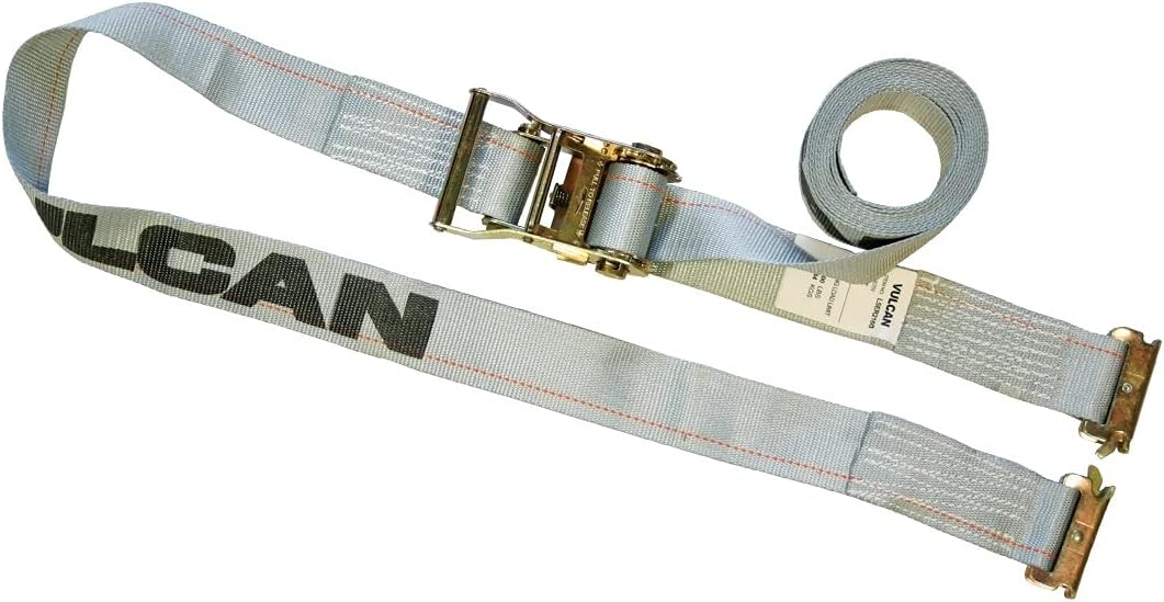 Ratchet Strap for E Track, 16 Foot, 6 Pack, Gray, 1,333 Pound Safe Working Load H74758