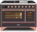 48 Dual Fuel Natural Gas Range Matte Graphite Copper Trim E843501