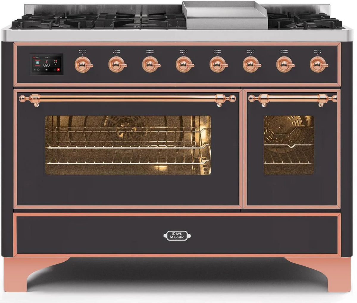 48 Dual Fuel Natural Gas Range Matte Graphite Copper Trim E843501