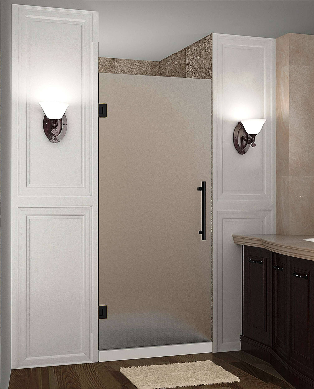 Frameless Hinged Shower Door in Oil Rubbed Bronze T138822