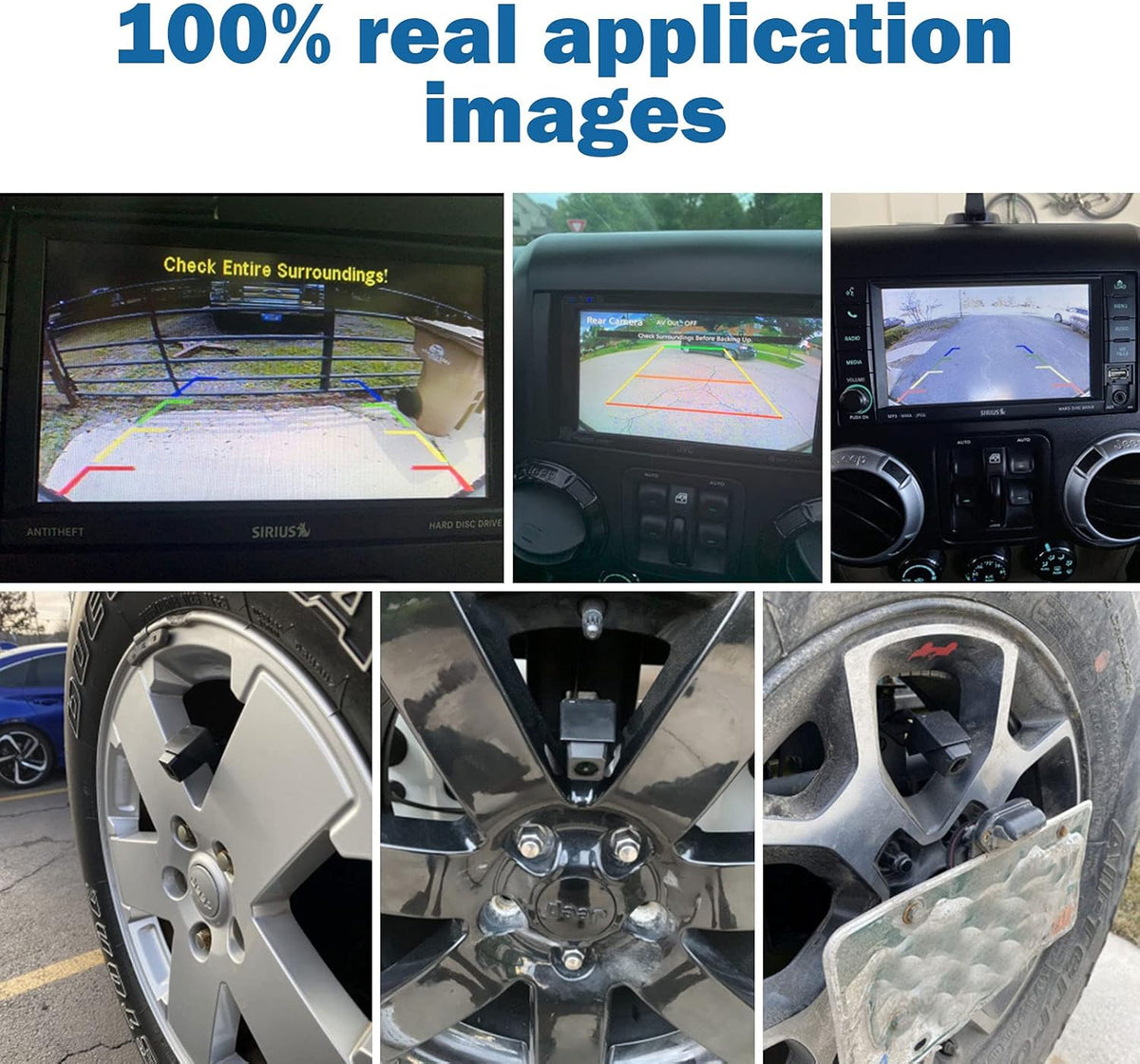 Spare Tire Rear View Backup Camera for Jeep Wrangler JK 2007-2018, Waterproof with Factory Radio RCA Adapter W77763