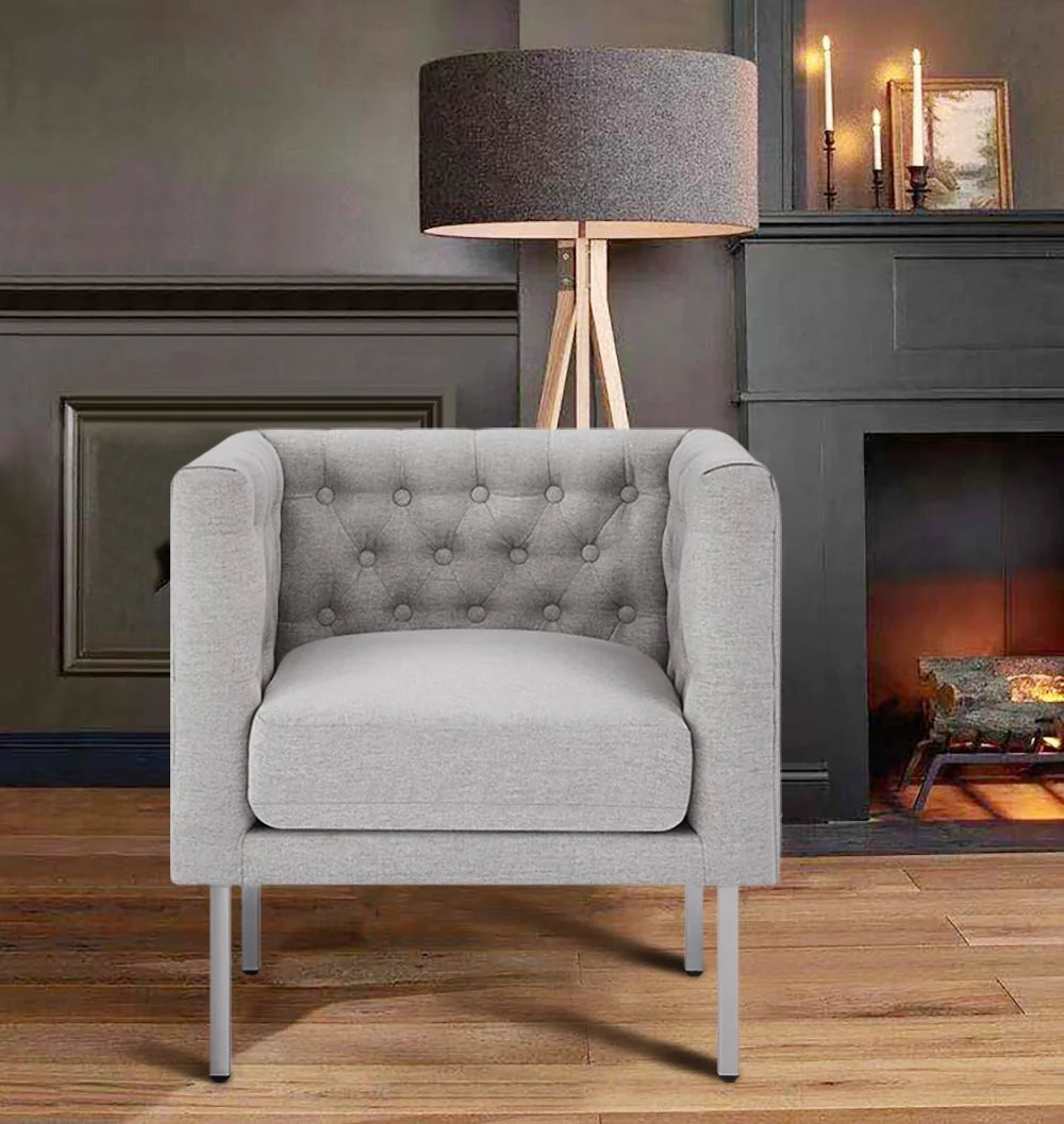 Tufted Club Chair with Metal Legs A84732