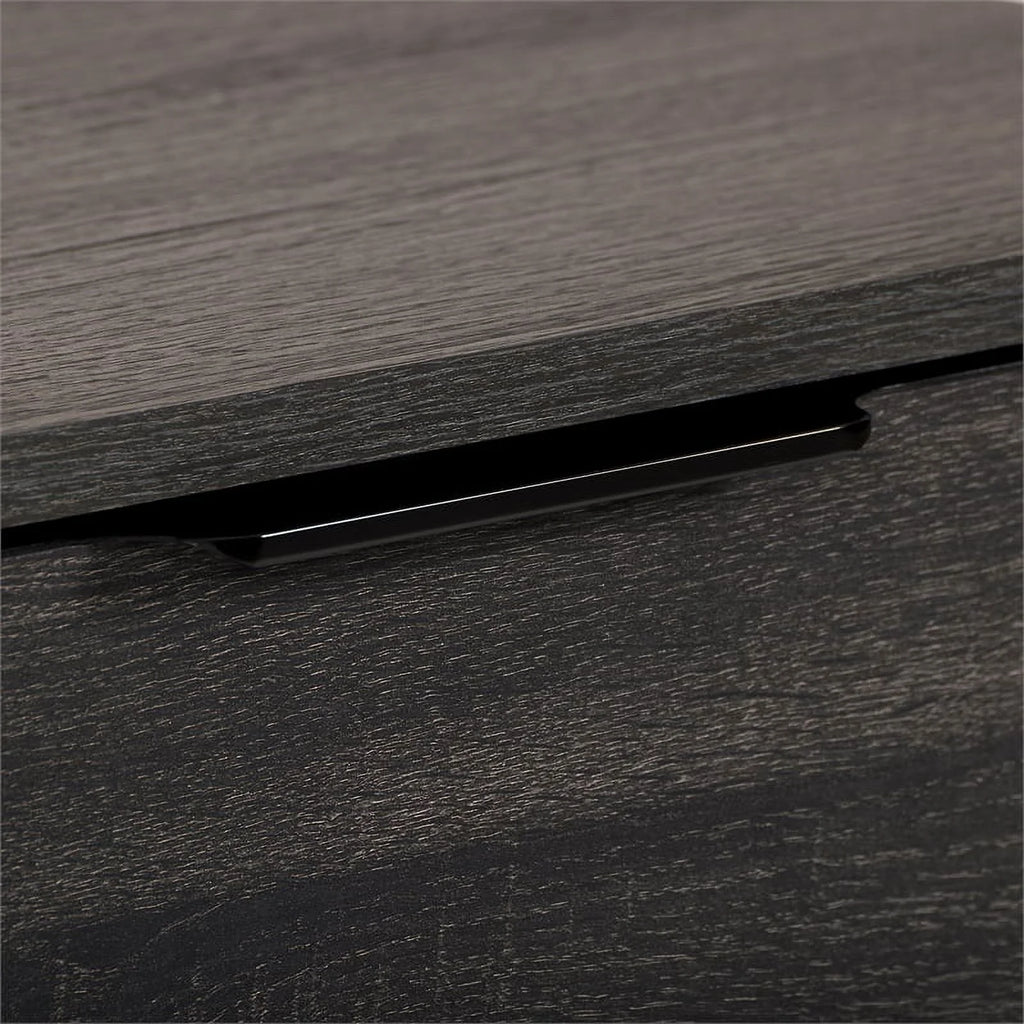 Dark Gray Engineered Wood TV Stand with Closed Storage N441653