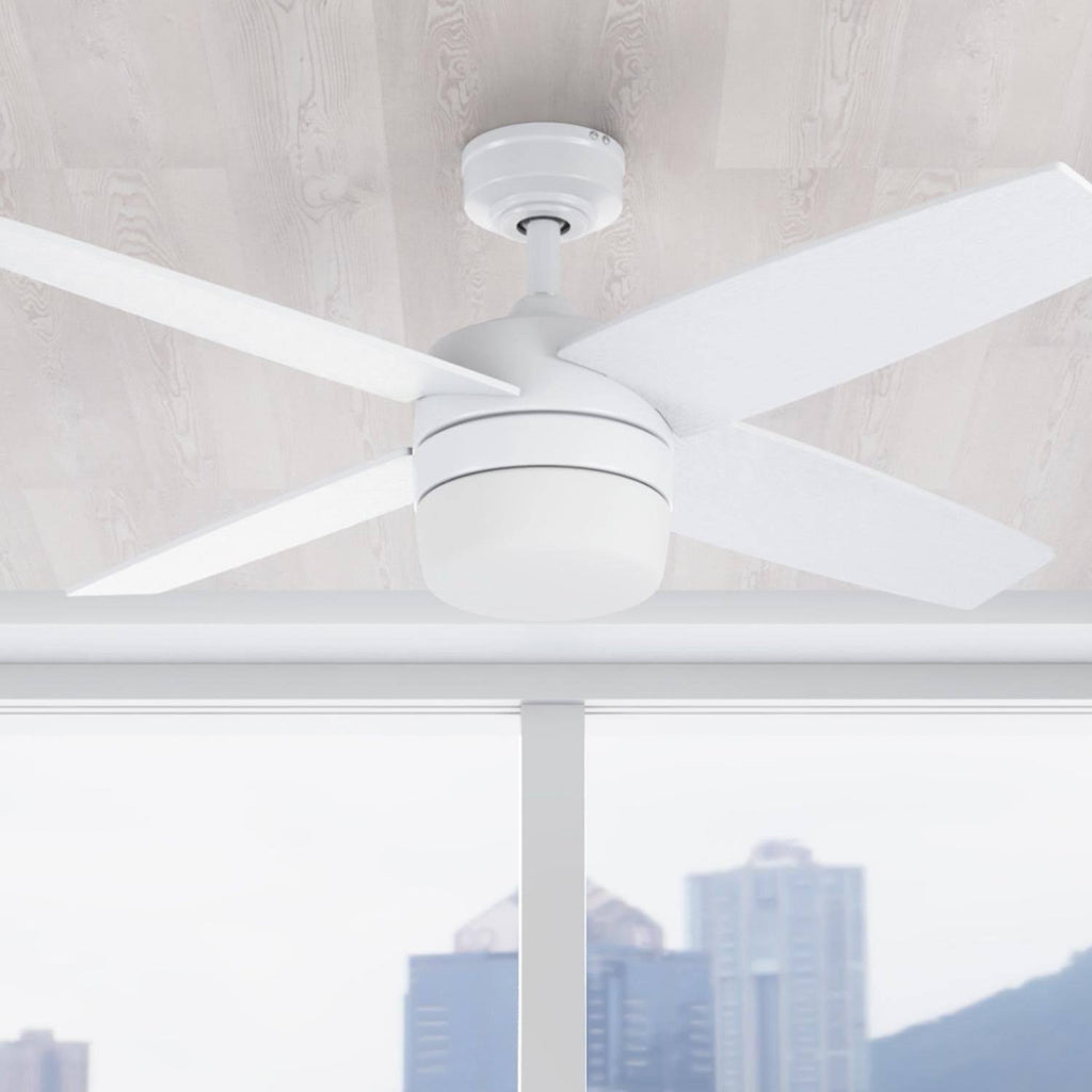 Bright White Indoor Ceiling Fan with Remote D281521