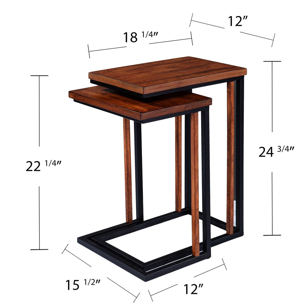 Brown Metal C-Table Set of 2 F6760