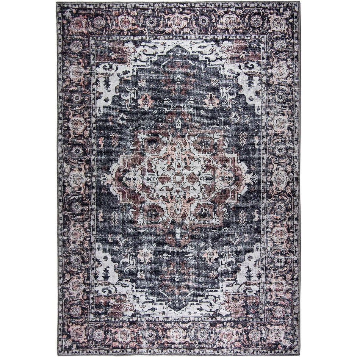 Grey Abstract Washable Area Rug 2' x 3' V285