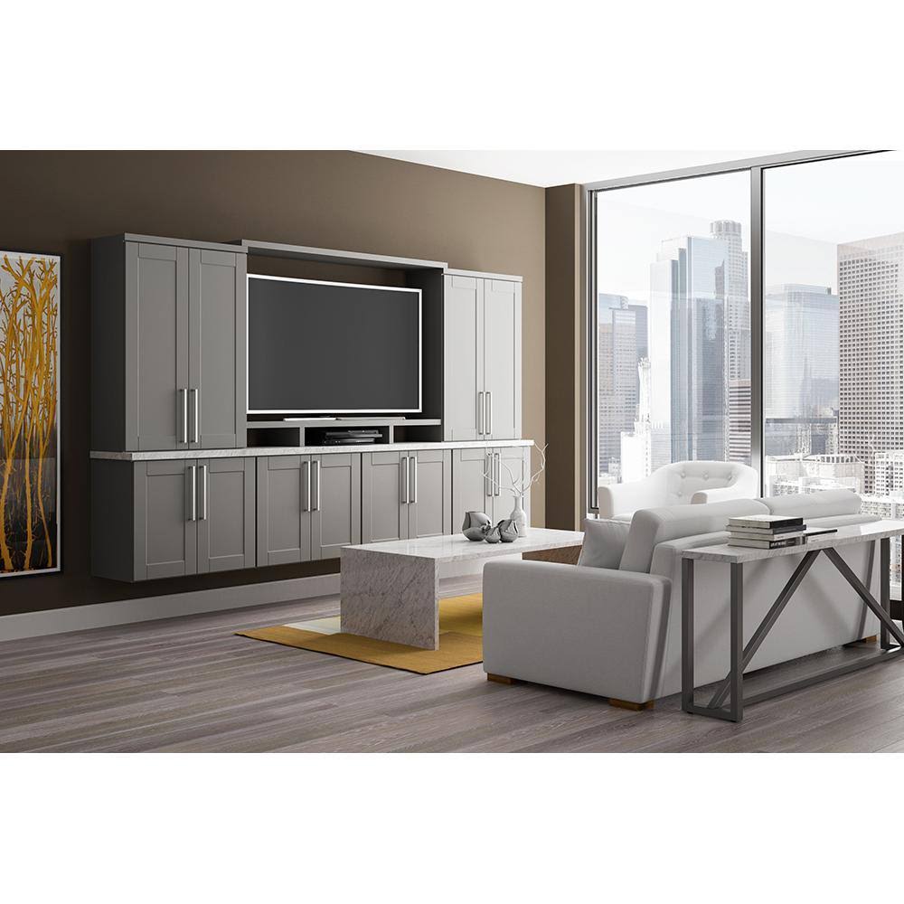 Shaker Assembled Pantry Kitchen Cabinet in Dove Gray N79487