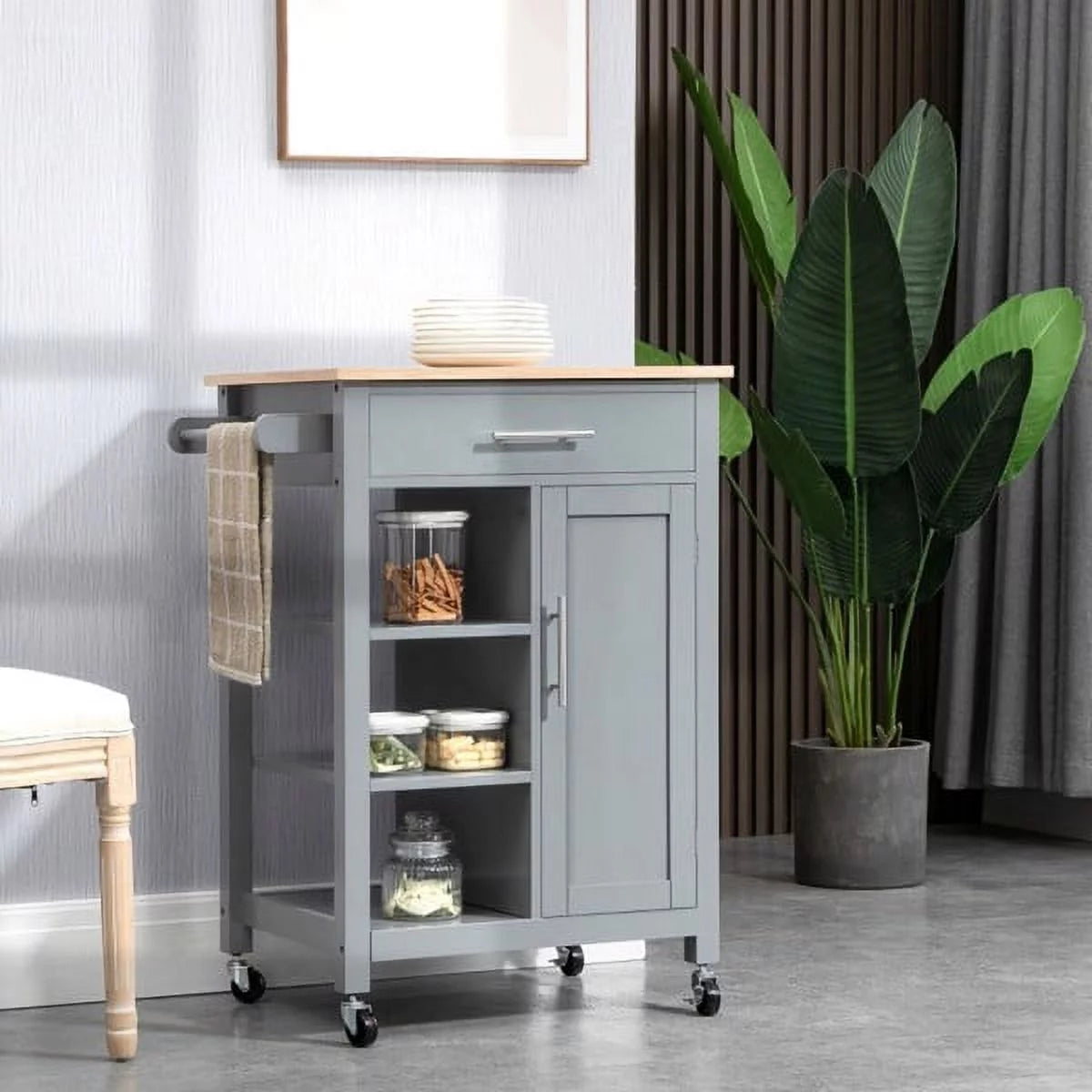 Kitchen Island Cart on Wheels W36691