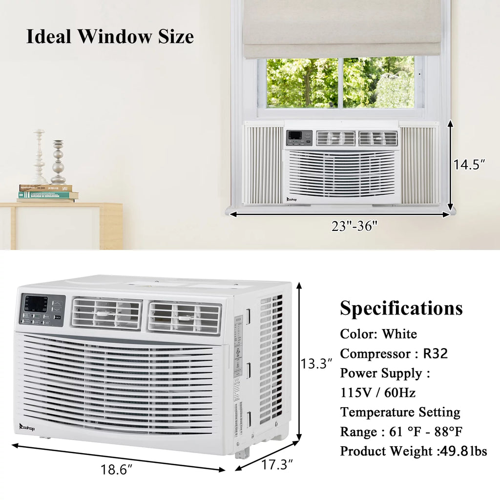 10000BTU Window Air Conditioner with WiFi and Eco Mode, White N1827