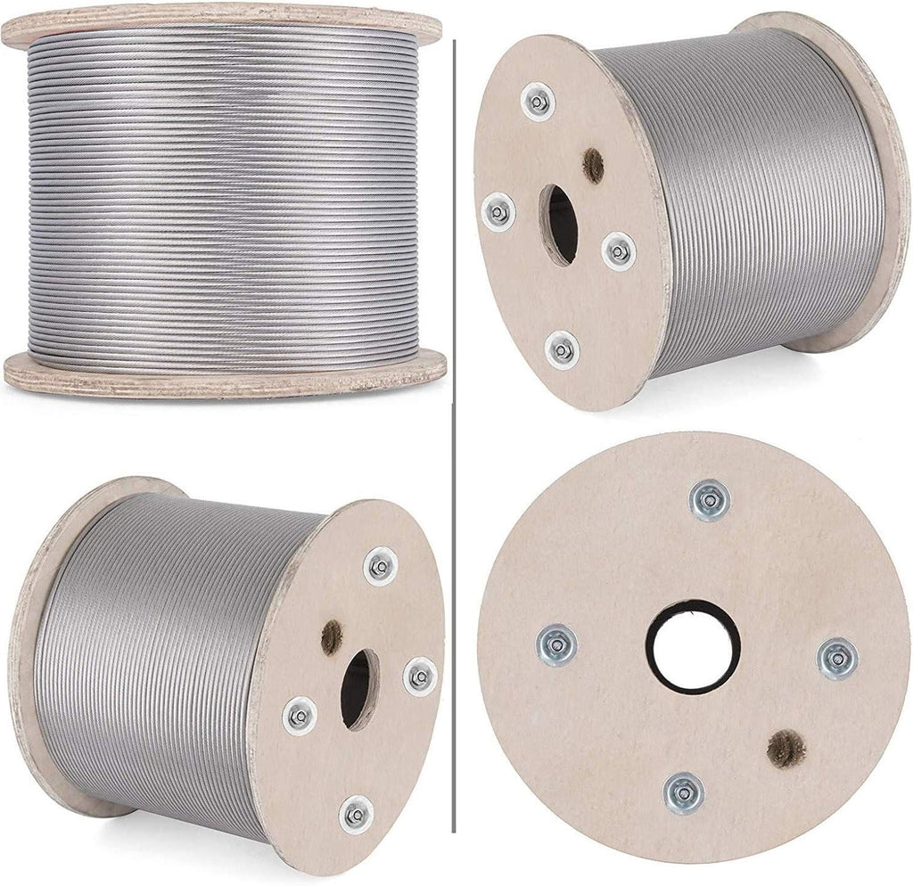 3/16 Inch 7x19 Stainless Steel Aircraft Cable Reel 500FT T316 Wire Rope Q331