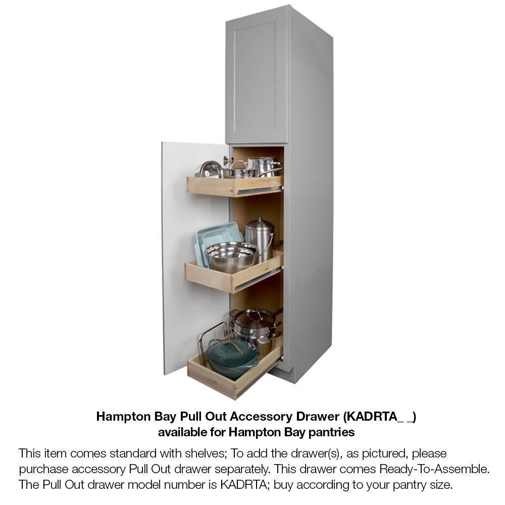 Shaker Assembled Pantry Kitchen Cabinet in Dove Gray N79487