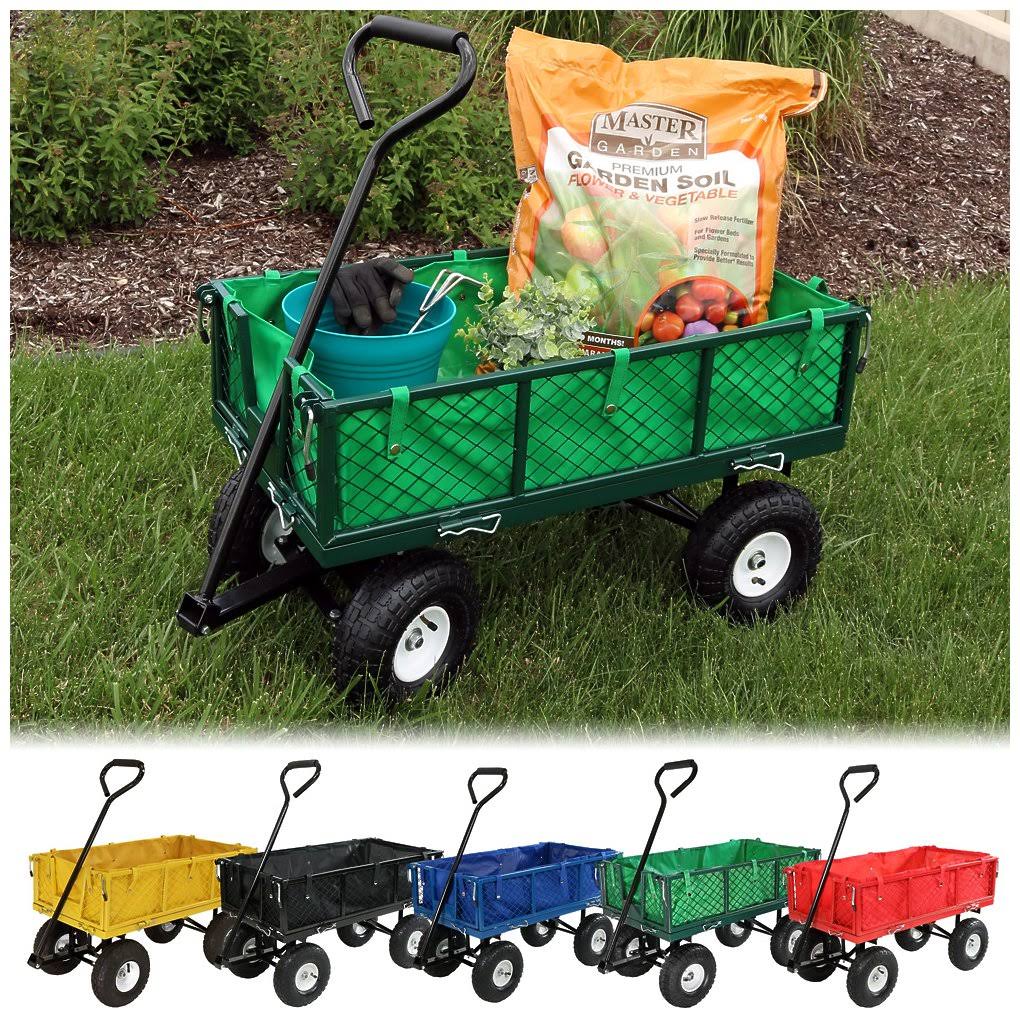 Black Utility Cart with Folding Sides and Liner Y8639
