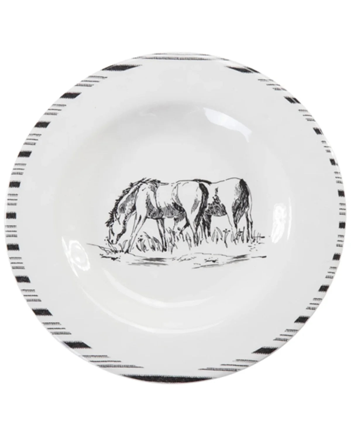 14-Piece Melamine Dinnerware Set Black/White Q12552
