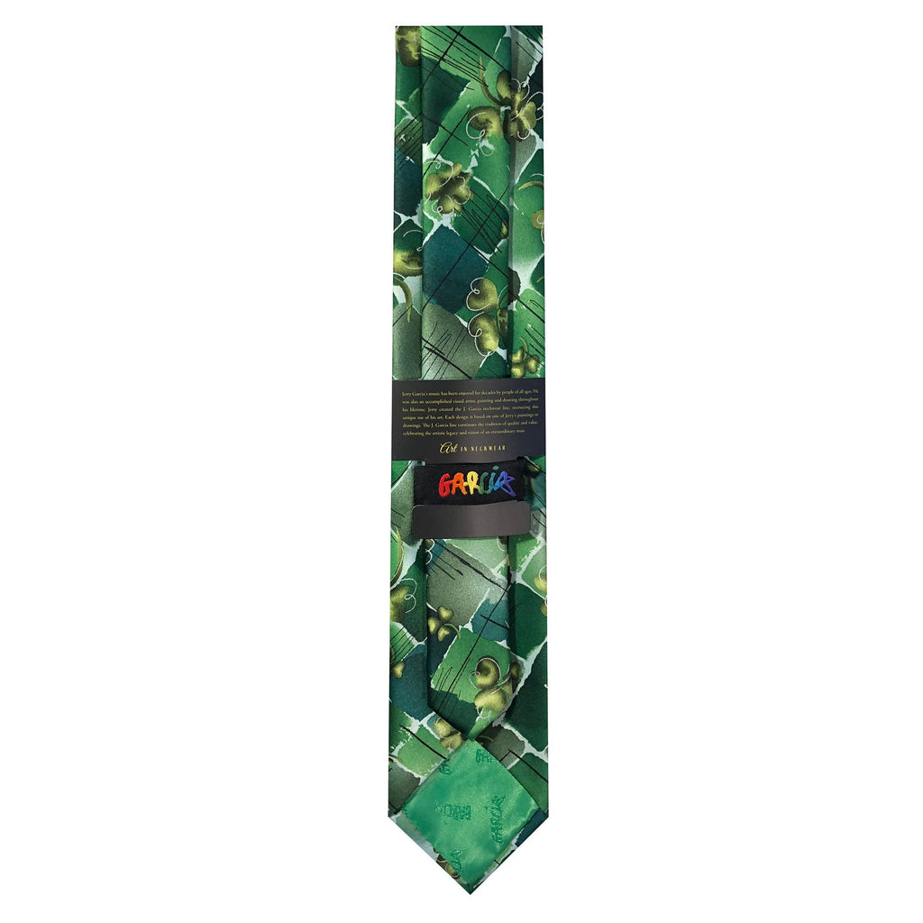 Green Shamrocks Clovers Black Diamond Irish Plant Person Art Extra Long Neck Tie A513683