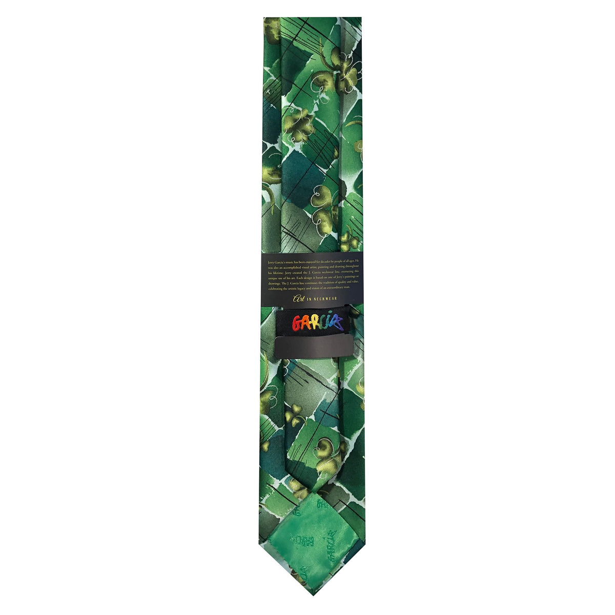Green Shamrocks Clovers Black Diamond Irish Plant Person Art Extra Long Neck Tie A513683