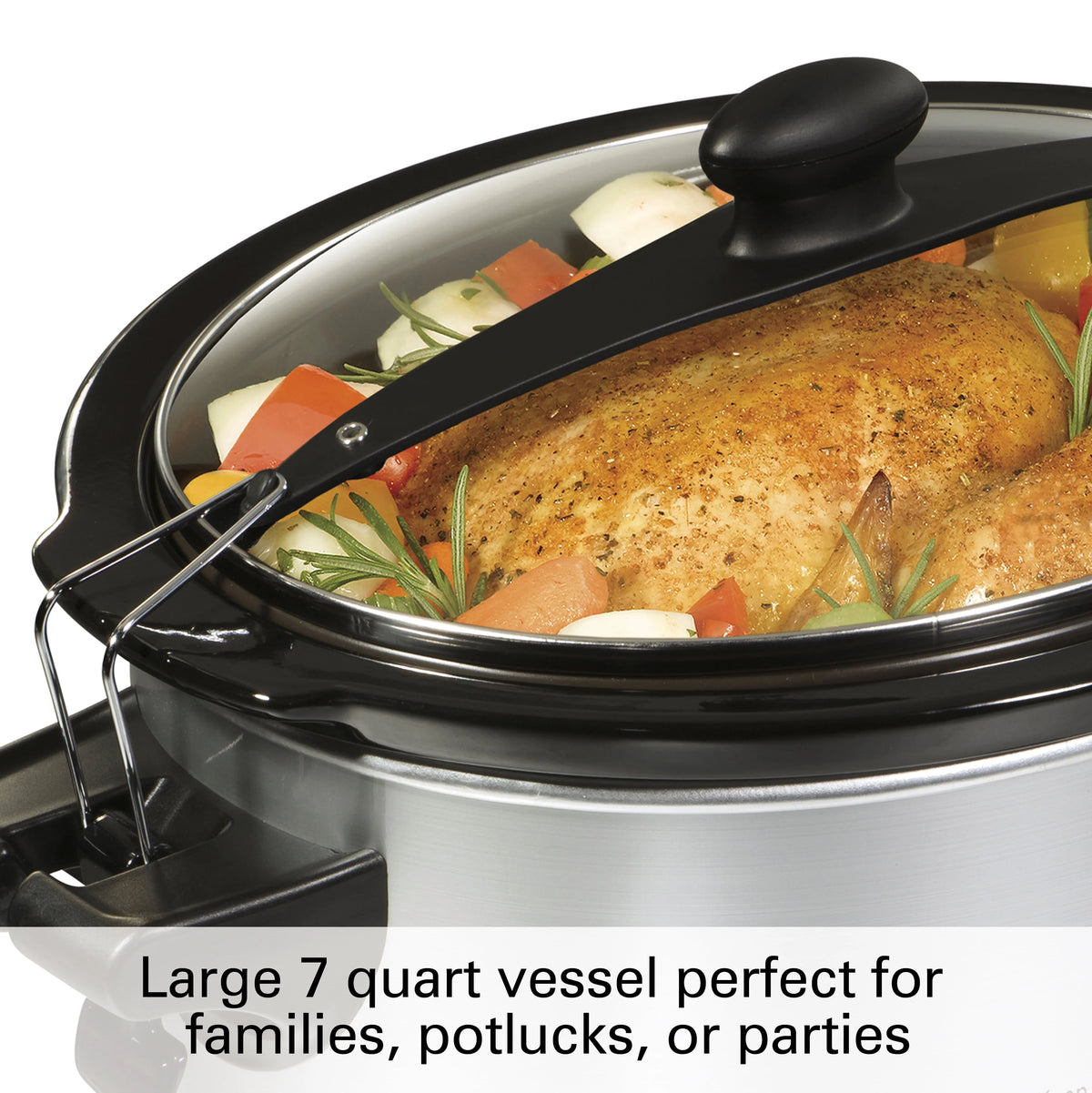 7 Quart Programmable Slow Cooker with Removable Crock, Red Z71879