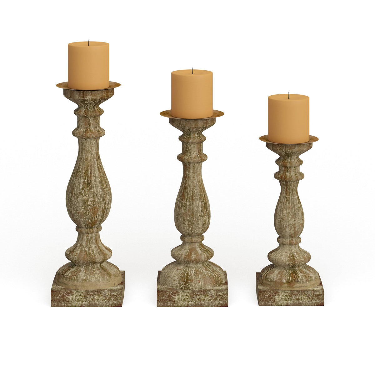 Brown Fir Candle Holder (Set of 3) B3825