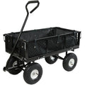 Black Utility Cart with Folding Sides and Liner Y8639