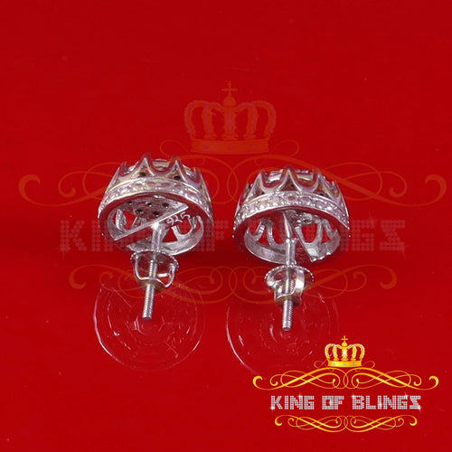 0.07ct Diamond 925 Sterling Silver Stud Round Earrings X888486