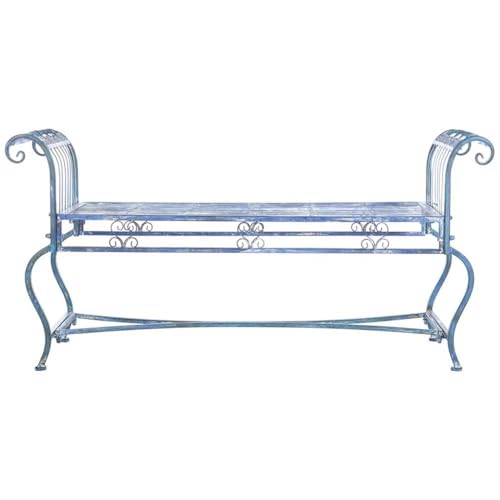 Antique White Outdoor Bench Q165384