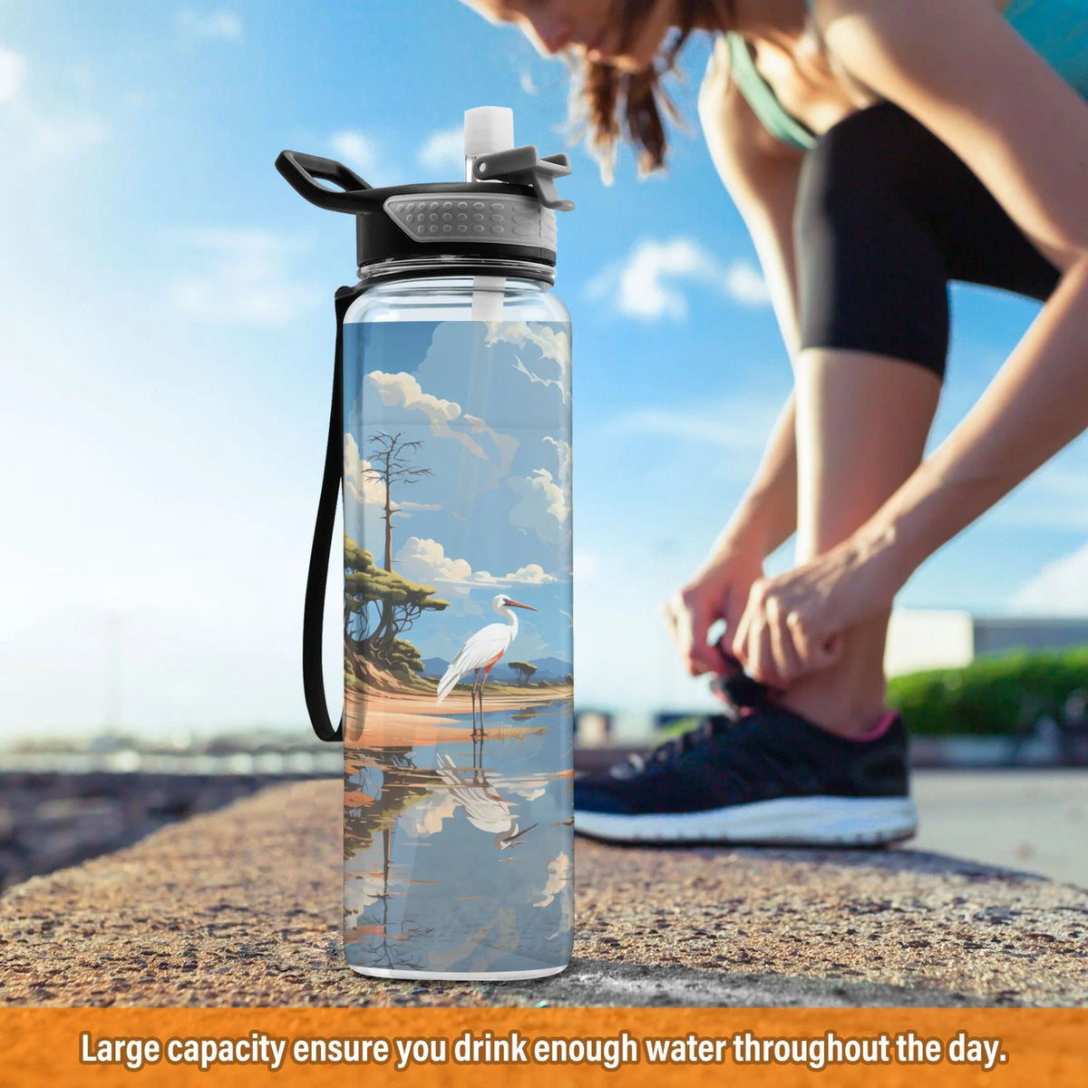 32oz Tritan Leakproof Clear Sports Water Bottle E482