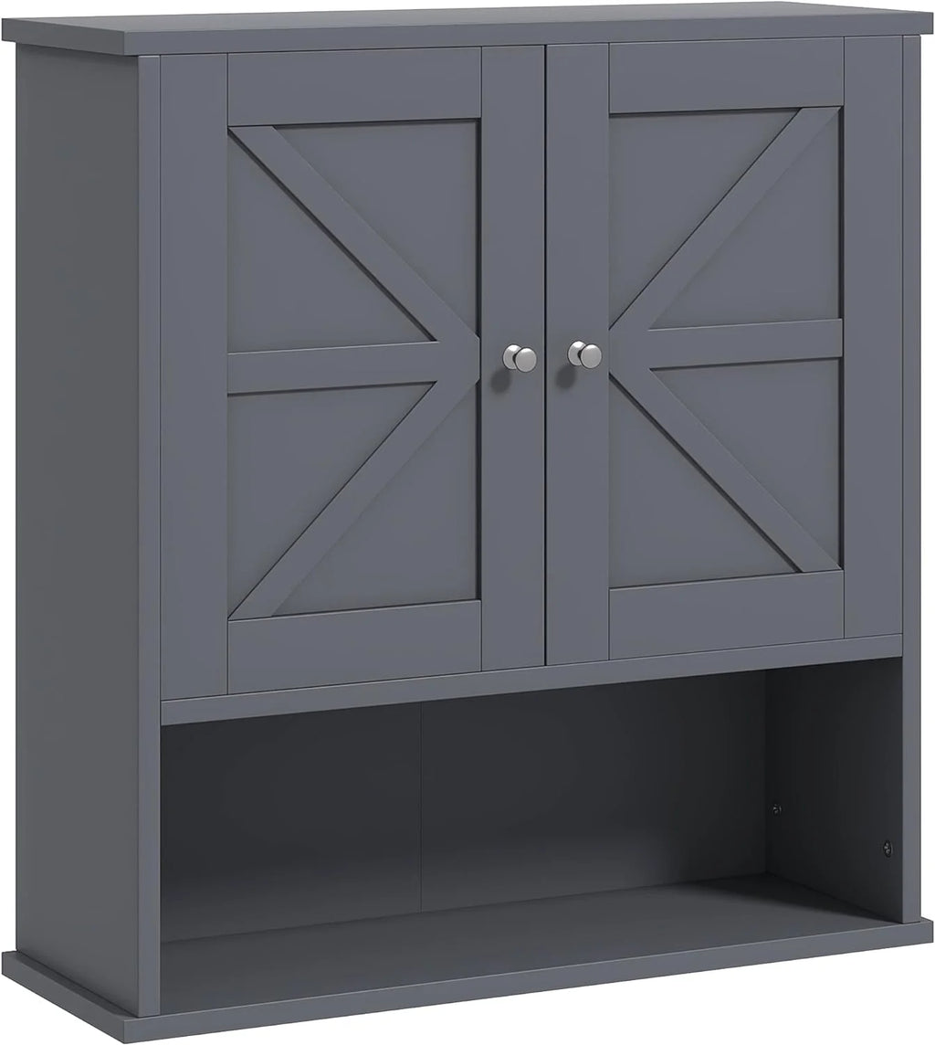 Gray Wall Mounted Bathroom Cabinet with Adjustable Shelf G569