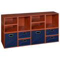 Cherry/Blue Storage Set with Foldable Storage Bins A183