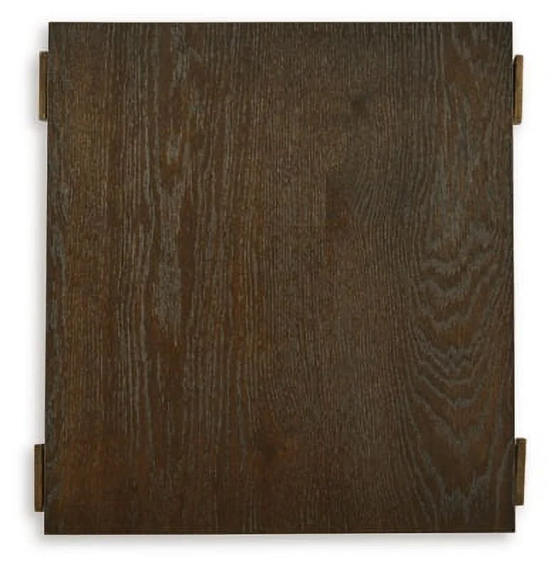 Contemporary End Table Brown Gold Finish I2236