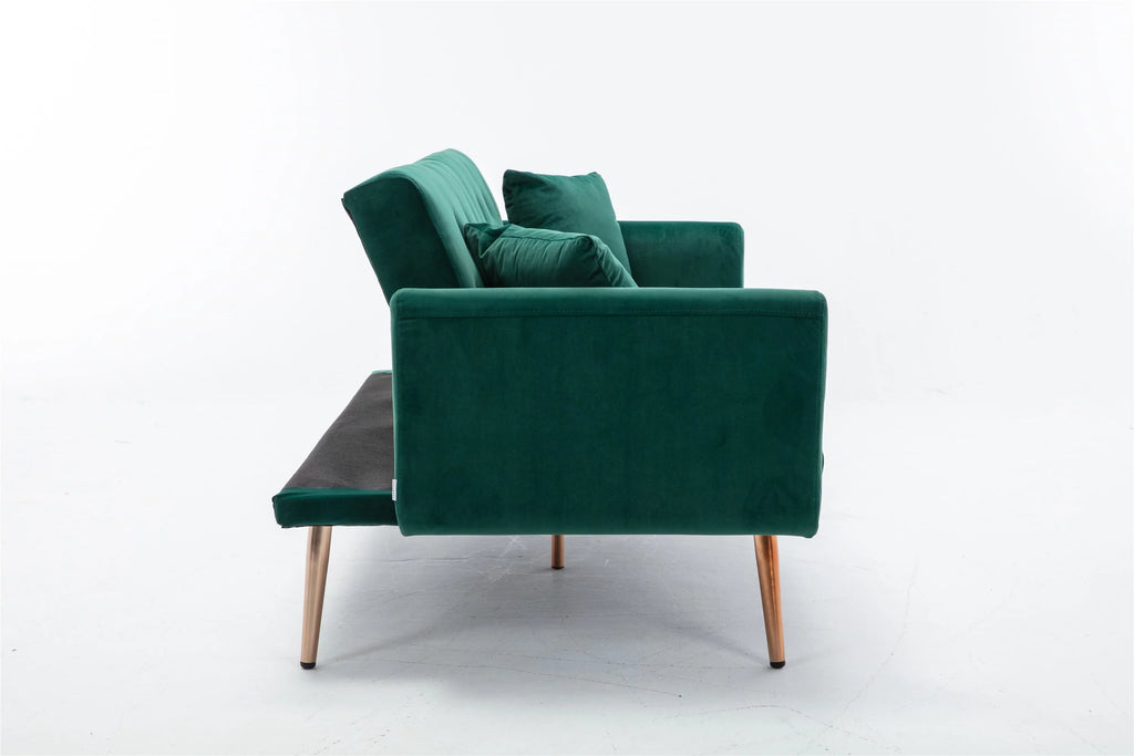 Velvet Accent Sofa with Rose Gold Metal Feet B685