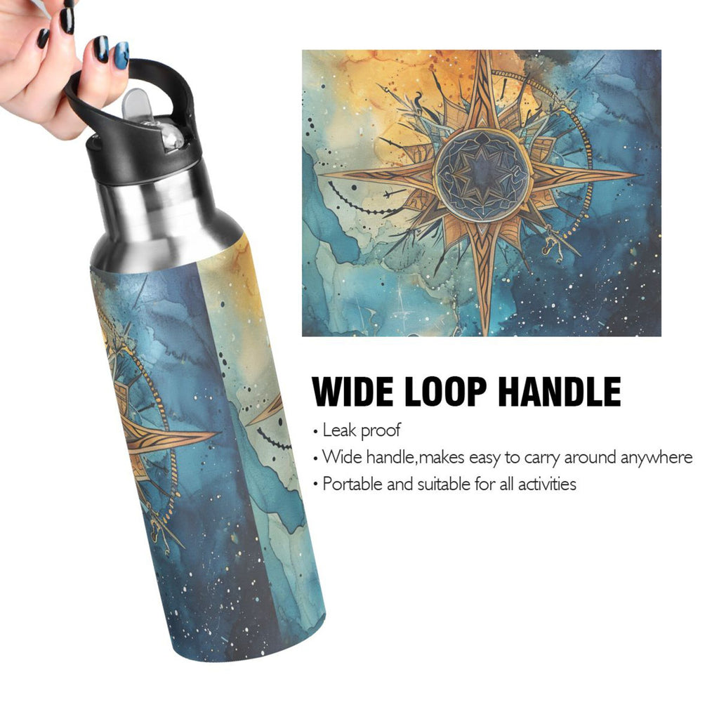 20 oz Insulated Stainless Steel Water Bottle with Straw Lid B734925