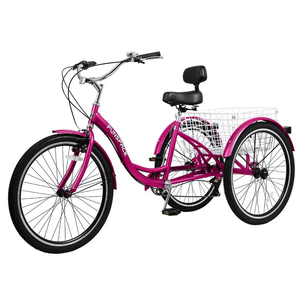 24/26 inch 3 Wheel 7 Speed Tricycle with Shopping Basket R945343