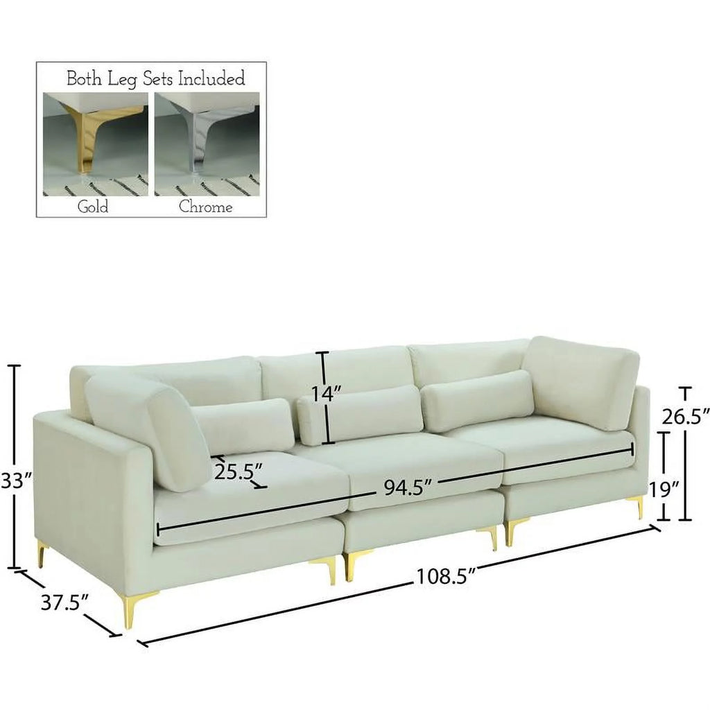 Cream Velvet Modular Sofa X820