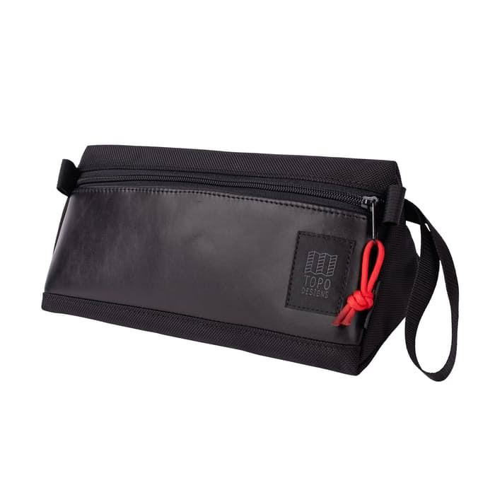 Black Canvas Dopp Kit with Black Leather D450458