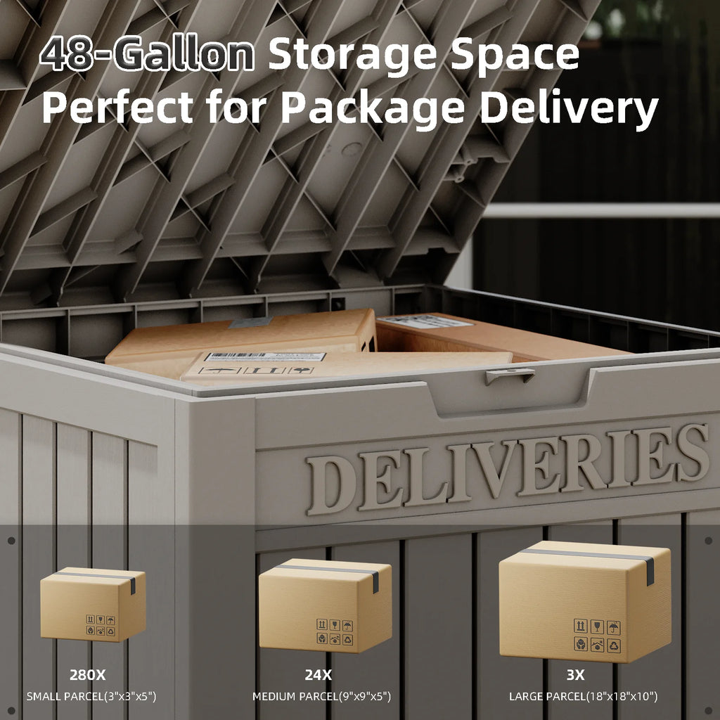 48 Gallon Lockable Waterproof Resin Package Delivery Box X67181