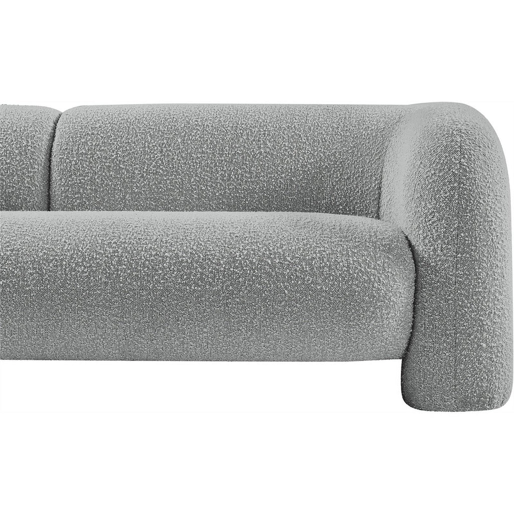 Grey Boucle Fabric Loveseat L80861