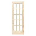 Clear Glass Unfinished Pine Wood Interior French Door G793885
