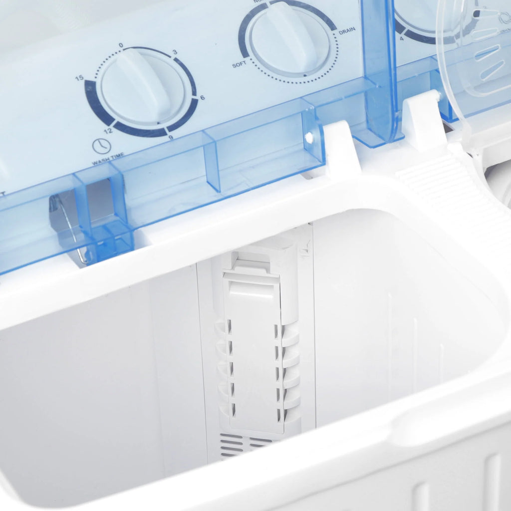 2 in1 Portable Mini Washing Machine Top-Load Twin Tub Washer Spin Dryer, White X86164