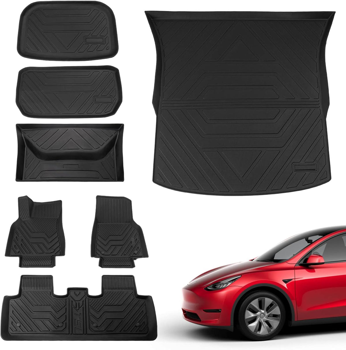 Tesla Model Y Frunk Mat Cargo Liner Floor Mat All Weather 5 Seat Accessories E9759
