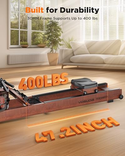 Foldable Water Rowing Machine 400LBS Weight Capacity with Monitor E48118