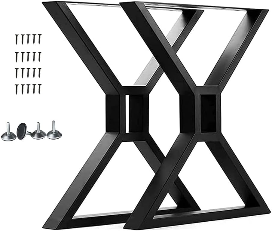 2 Pcs Black Metal Table Legs B693
