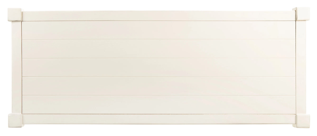 Distressed White Wood Console Table with Shelf I854492
