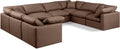 Brown Vegan Leather Sectional E49041