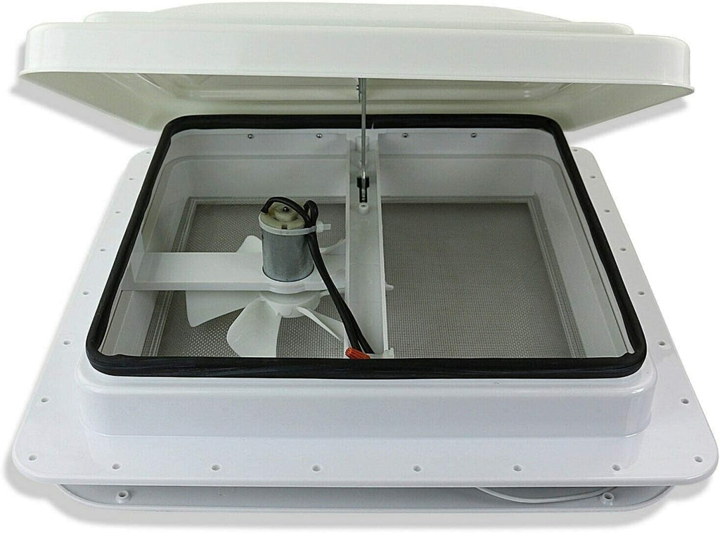 12 Volt RV Roof Vent Fan with White Lid Y286