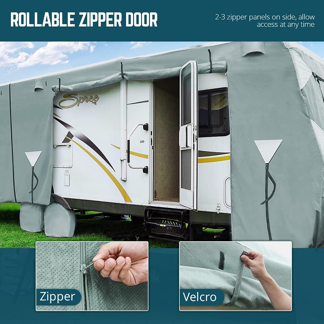 5 Layers RV Cover Fits 37'-41' Motorhome O232224