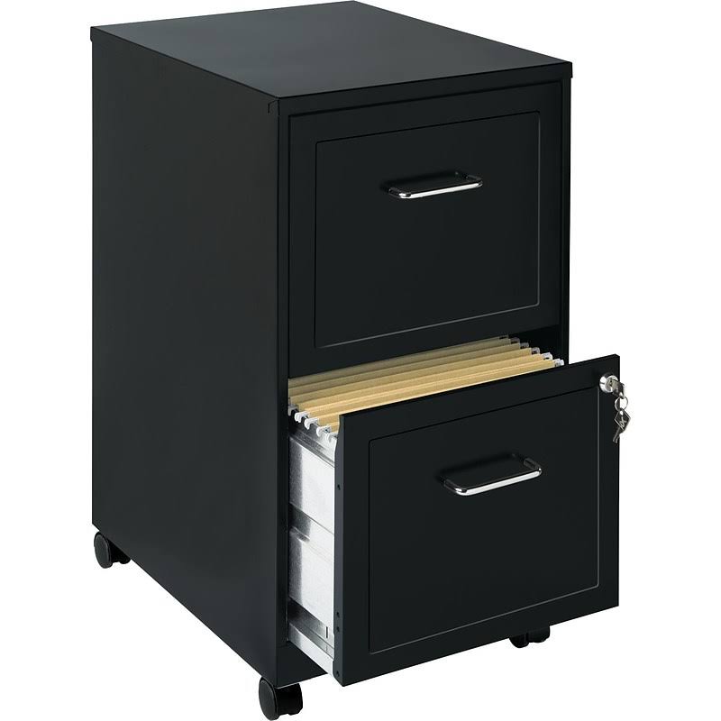 2 Drawer Vertical File Cabinet, Black, Letter C834